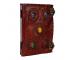 Real Brown Leather Handmade Diary Gods Eye Stone Journal Travel Blank Notebook
